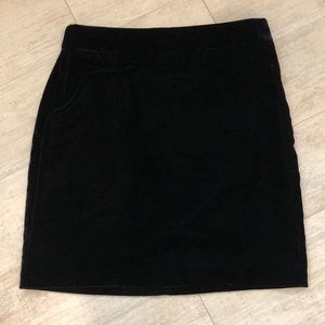 NWOT J.Crew Black Velvet Mini Skirt
